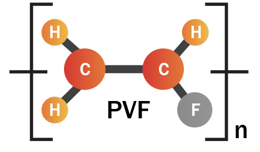 Molecular structure of PVF and PVDF