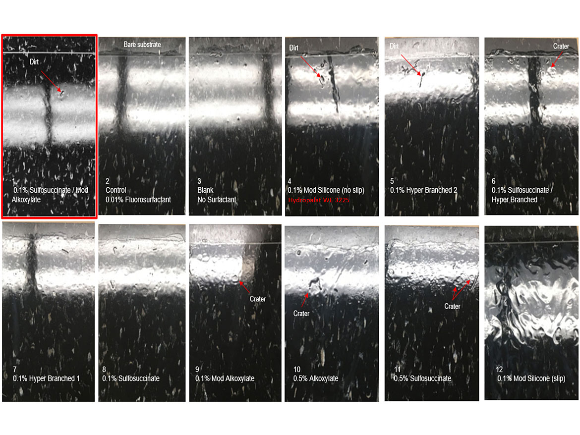 Examples of five-layer floor-care coating applications on VCT substrate.