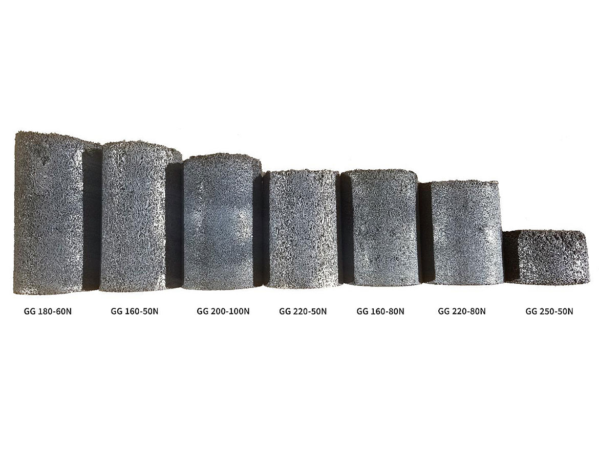 Different grades of GrafGuard materials expanded in a closed cylinder under nominal pressure at the same temperature.