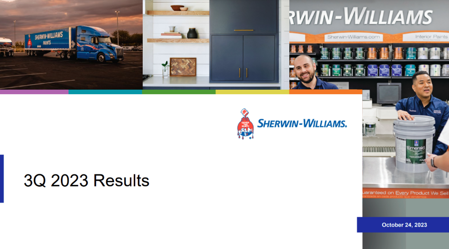 image of the Sherwin-Williams third-quarter 2023 report cover
