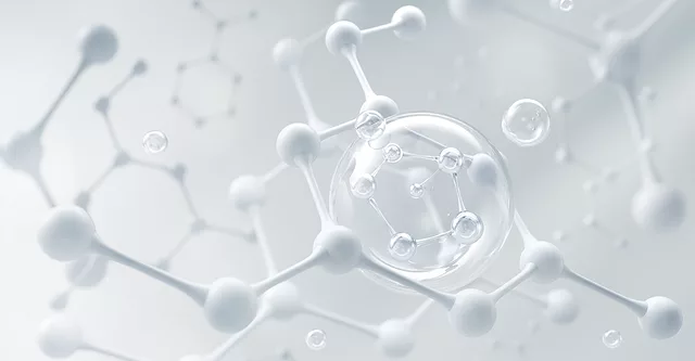 digital close up of molecules