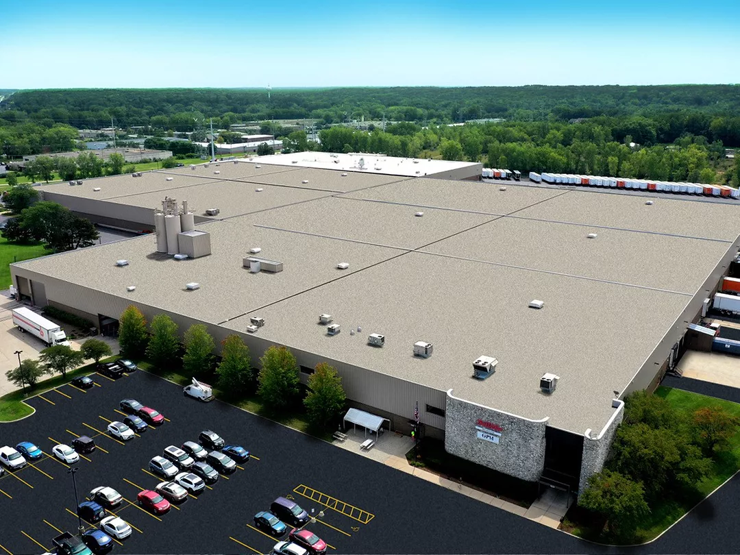 Exterior of the True Value Manufacturing paint facility in Cary, Illinois. 