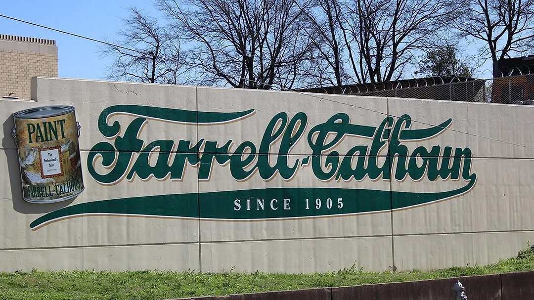 Exterior sign at Farrell-Calhoun’s Memphis paint-manufacturing facility.