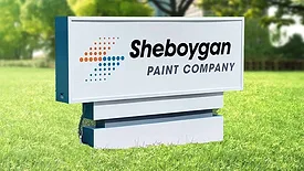 Exterior of Sheboygan Paint Co. headquarters in Sheboygan, Wisconsin. 