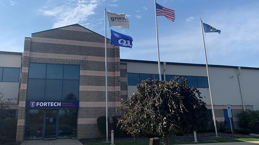 Exterior of Fortech Products’ facility in Brighton, Michigan.