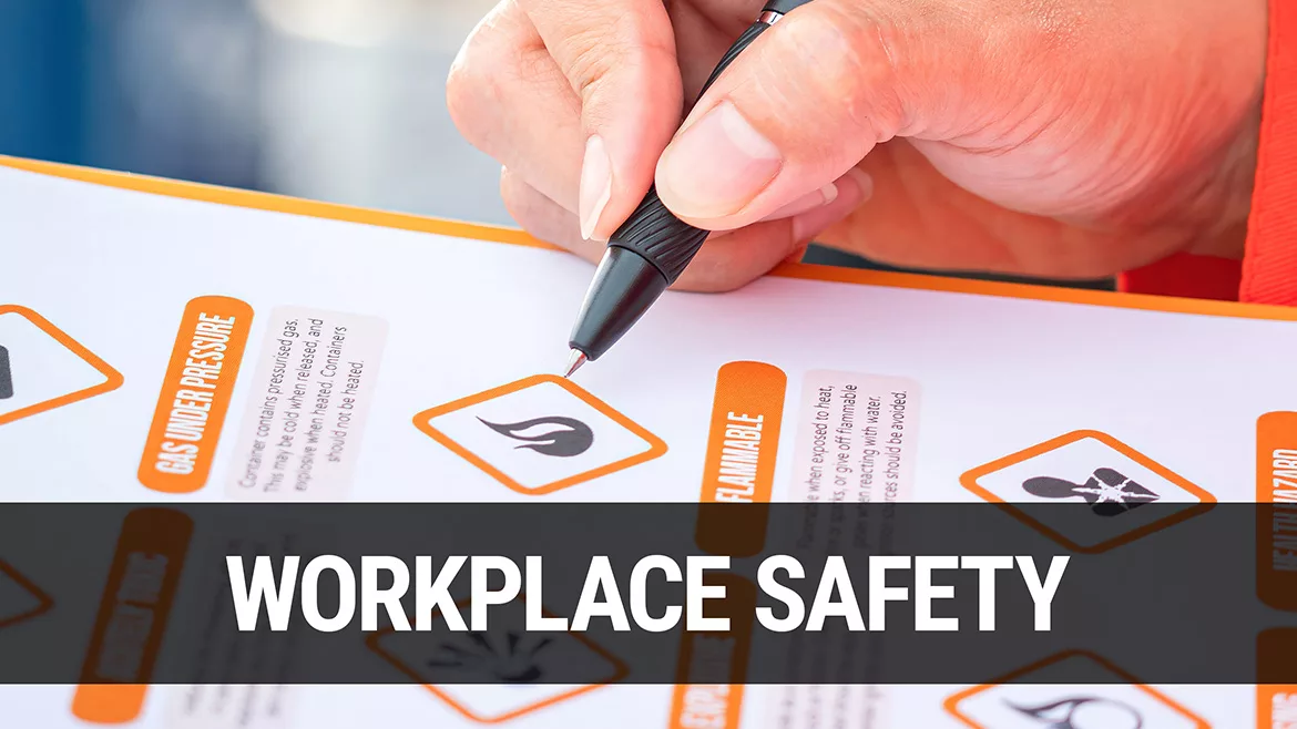 Workplace Safety: Safety industrial working scene concept with hazardous material form