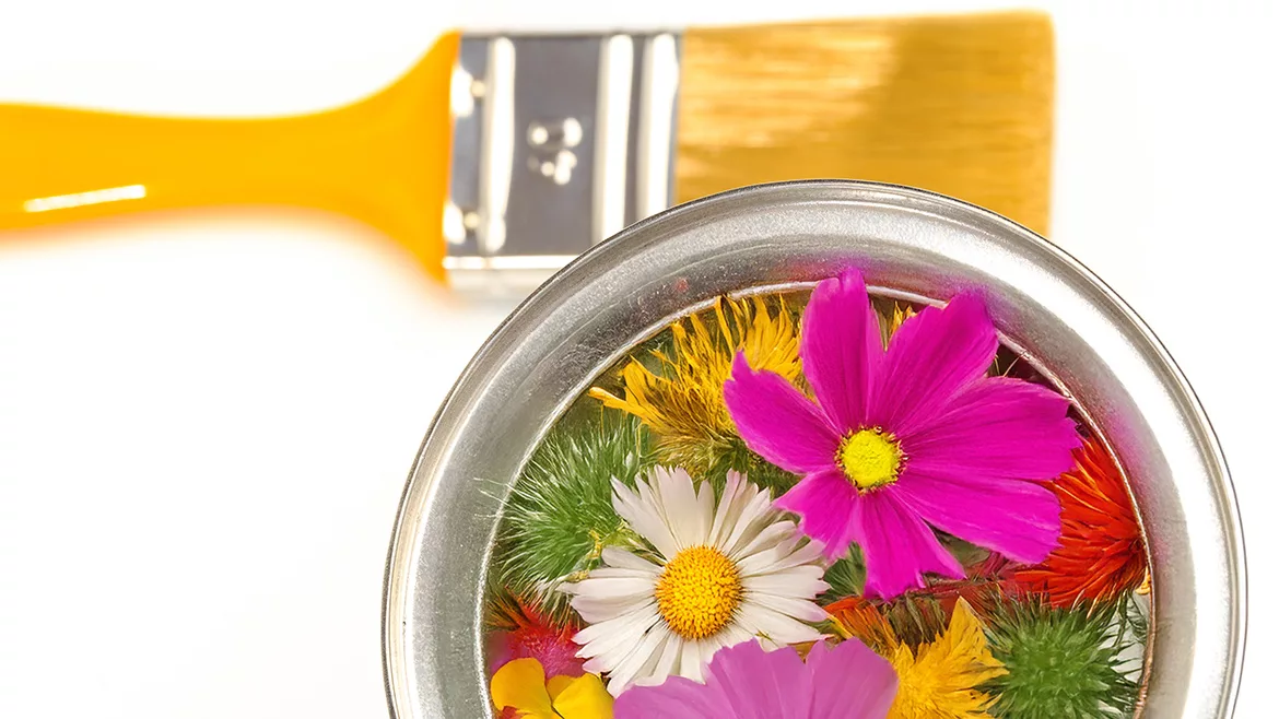 GI-1205336495-Flowers-1170x658.jpg Paint brush and open paint can overlayed with flowers