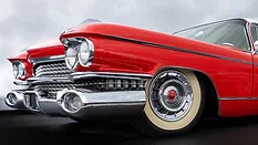 Side view of shiny classic American car