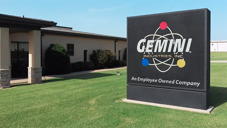 Exterior of Gemini Industries Inc. headquarters in El Reno, Oklahoma.
