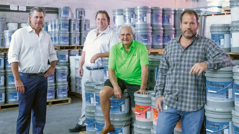 Mercury Paint team members at the company’s Brooklyn manufacturing and distribution operation
