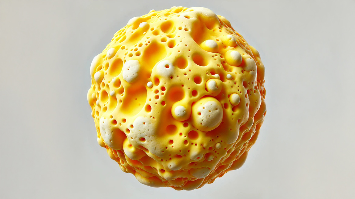 Wax/PTFE composite particle.