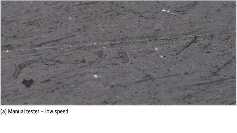 Microscopic results of pencil hardness (F)