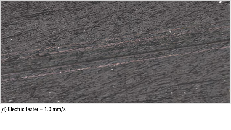 Microscopic results of pencil hardness (F)