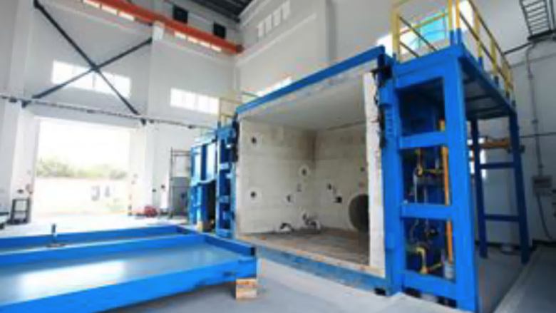 Fire testing furnace at PPG Global PFP Technology Center in Kunshan, China.