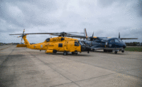 HC-144 Ocean Sentry surveillance aircraft and MH-60 JAYHAWK™ helicopter