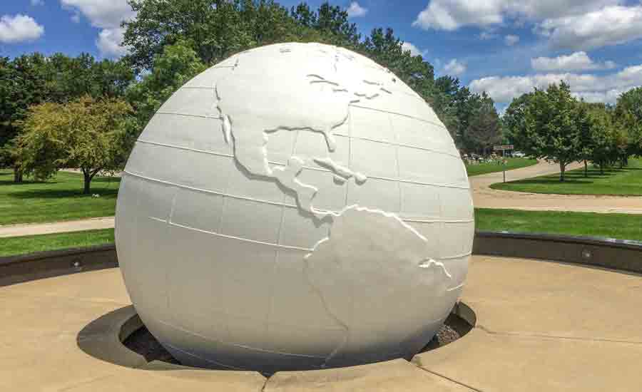 World War II Illinois Veterans Memorial Globe 
