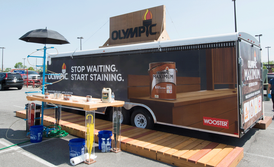 Olympic MAXIMUM WEATHER-READY stain truck tour