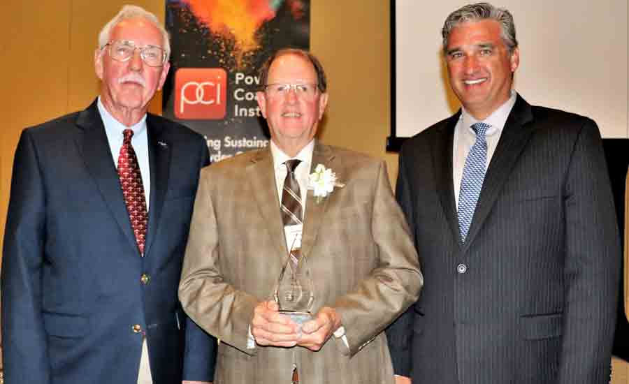 Bob Allsop receives the Powder Coatings Institute Hall of Fame award