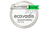 Photo of the EcoVadis Platinum award
