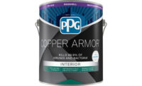 Can of PPG COPPER ARMOR antimicrobial paint containing Corning Guardiant technology