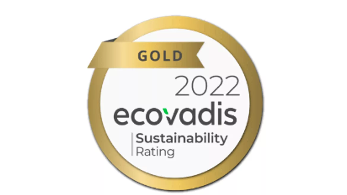 Photo of the Ecovadis gold logo