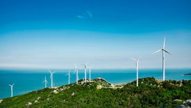 Image of windmills on the coast