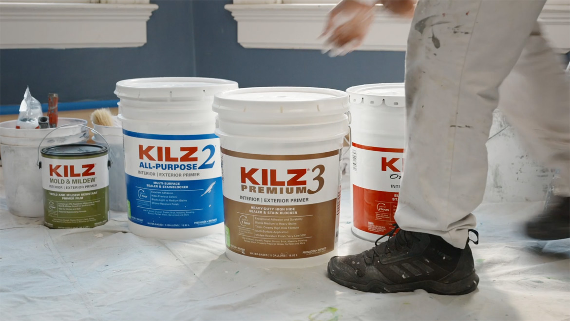 Photo of cans of KILZ paint