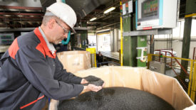 Photo of an engineer at the Lanxess Krefeld site