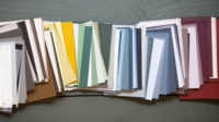 Photo of paint chips from Miller Paint's Northwest collection