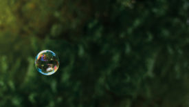 Photo of bubble on a green background