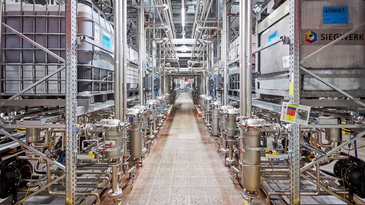 Image of the interior of Siegwerk's Production Facility in Siegburg, Germany.