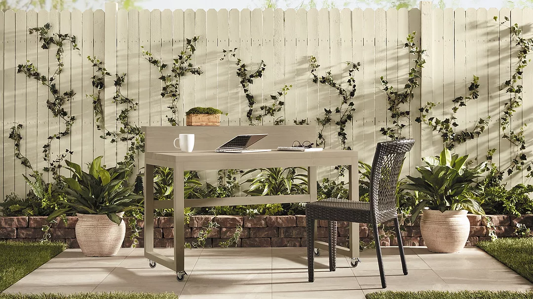 Image of an outdoor desk and working space